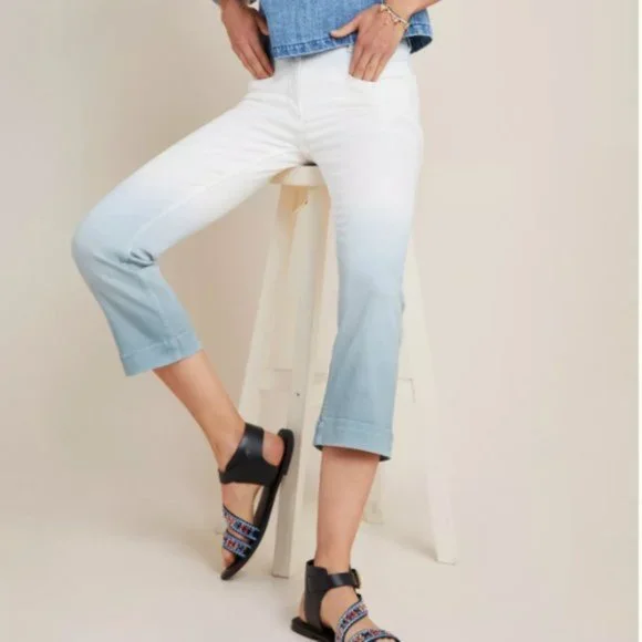 Anthropologie Ultra High-Rise Dip-Dyed Slim Jeans - Picture 5 of 8
